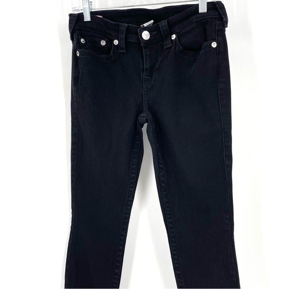 True Religion HALLE BLACK MID RISE SUPER SKINNY JEAN - Picture 4 of 11